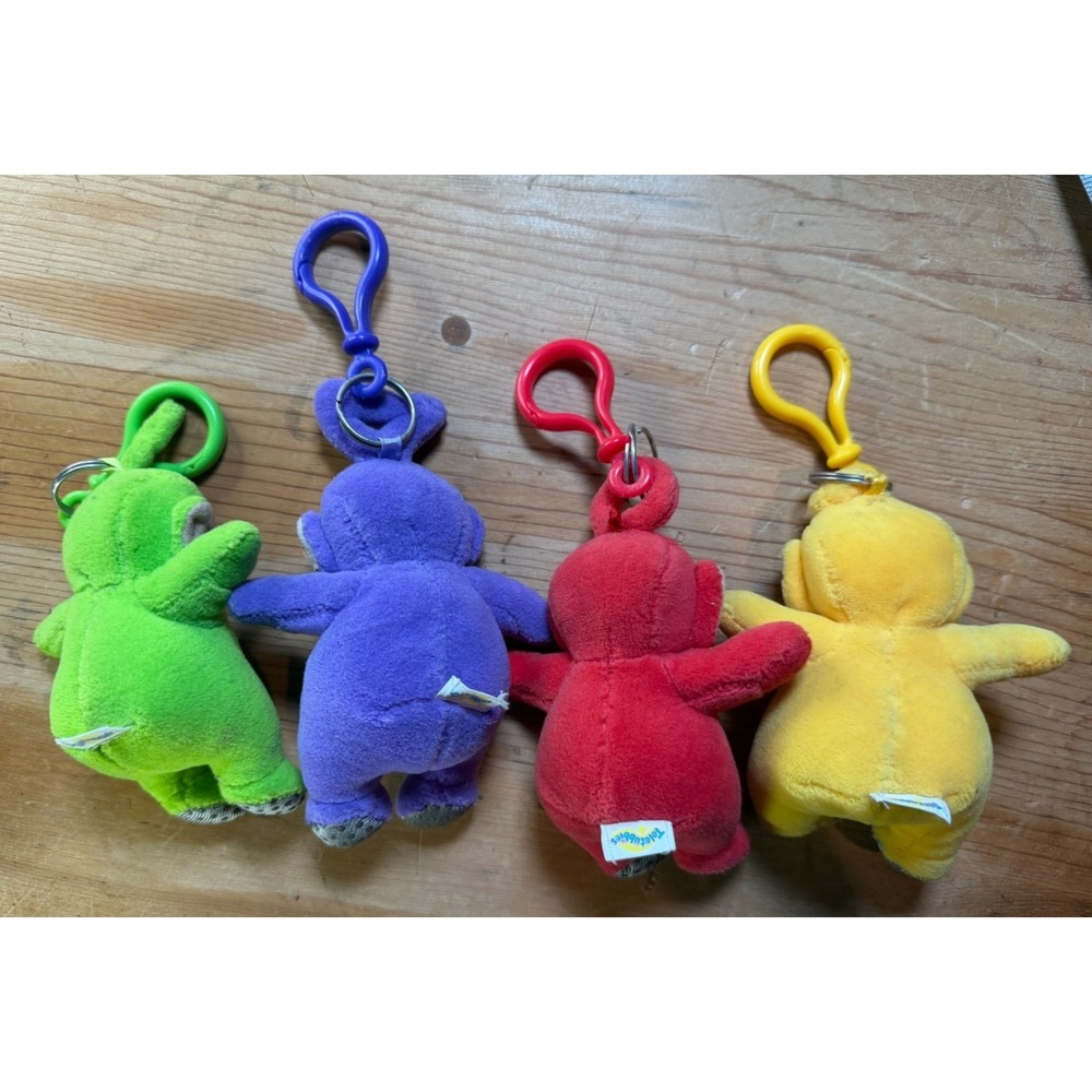 Lot of 4 Vintage Teletubbies Plush Key Chains Collectibles TV Show Keychain Ring - Picture 6 of 8